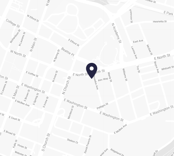 Office location street map in Greenville